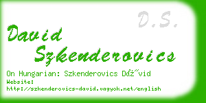 david szkenderovics business card